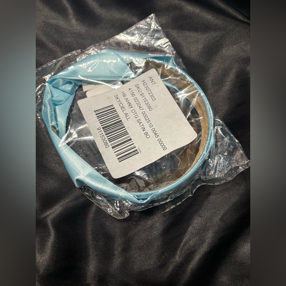 Anthropologie Light Blue Satin Headband - Picture 2 of 2